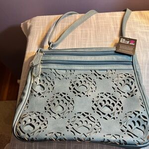 Dog paw pocketbook large blue